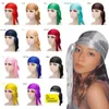 Accessoires pour cheveux Durag solides à la mode, Bonnet et Turban respirants en Satin de soie, chapeaux pour Fedoras pour adultes