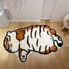 Tapete tigre de desenhos animados não-deslizamento de cama não-deslizamento absorvente absorvente casa de banho animais de impressão tapetes para decoração de quarto de crianças bonitos tapetes peludos 211217