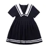 Clothing Sets Kid Korean Japanese Navy Blue School Uniform For Girls Sailor Collar Dress Boy White Shirt Shorts Tie Clothes Set Student Outf