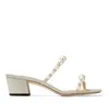 Lato Design Amara Sandal Damski Plaża Pluszowy Mule Pearl Strappy Dress Party Wedding Heels Flip-Flops Sandalias EU35-43