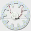 Plafonniers 10.82in 24W 96 LED 5730 SMD Trois couleurs de lumière LED Panneau de carte ronde en aluminium PCB