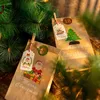 Joybosクリスマスアドベント24ピースギフトバッグキャンディクラフト紙パッケージメリーステッカークリップチョコレート211104