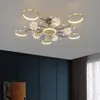 Lampes de plafond de salon lumière minimaliste moderne atmosphère de luxe combinaison éclairage de toute la maison plaque de plafonnier en verre