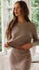 2022 вязаные 2 штуки набор женщин пуловеры свитер урожая топы вязаные юбки BodyCon Office Lady юбки 2 шт. Костюм зима 211119