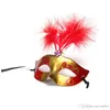 Maschera per feste Maschere con glitter dorati Veneziano Unisex Sparkle Masquerade Maschera mezza faccia in plastica Halloween Mardi Gras Costume Toy 6 colori XDH1352