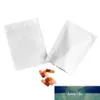 100 Pz/lotto Bianco Lucido Mylar Foil Bag Self Grip Guarnizione con Cerniera Strappo Notch Riclorabili Piatti Borse multiuso per Caramelle Al Cioccolato tè