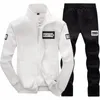 Varumärke Mäns Tracksuit Sports Suits Men Fitness Jogging Gym Zipper Sportwear+Casual Panss Spring Elasticity Set Clothing 220215