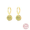Hoop & Huggie MC 925 Sterling Silver Earrings For Women Girls Gold Cross/Eyes Crystal Ear Rings Fancy Zircon Jewelry Aretes