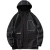 Men's Jackets 2021 Luminous Mens And Coats Loose Unisex Streetwear Hooded White Black Cargo Outwear