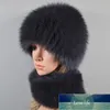 Beanie / Skalle Caps Hand Gör kvinnor Real Äkta Fur Hat Scarf Girls Natural Headbands Cap Winter Knit Scarves Beanies1
