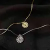 Gioielli in argento sterling 925 con collana con ciondolo bussola rotonda scheletro catena di zirconi clavicola di lusso per gioielli da donnava49category