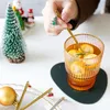 스테인레스 크리스마스 숟가락 새 해 2021 크리스마스 파티 테이블 장식품 커피 숟가락 크리스마스 장식 가정 선물