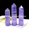 10st underbar naturlig klart lila färgglada fluoritquartz obelisk kristall ädelstenstavpunkt snidad reiki helande sten torn figure