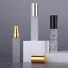 50 stks / partij 10 ml Frosted Glass Atomizer Fles Gekleurde Dots Aluminium Cap Spray Parfum Fles Flessen Container