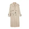 Misto Lana da Donna Donna Vintage Elegante Doppio Petto con Cintura Trench Lungo in Lana Capispalla Invernale Donna Sciolto Spessore