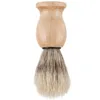 new Nylon Solid Beard Brush Wood Color Bristles Shave Tool Men Male Shaving Brushes Shower Room Accessories Travel Gift EWB7751