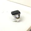 The Great Gatsby High Quality Men's Ring Black Onyx Ring Men's Jewelry Silver Color Charm Ring For Men 210310
