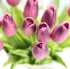 PU Artificial Flower Silk Tulpen Real Touch Flowers Mini Tulip Bruiloft Decoratieve Boeket Bruiloften Decoraties Woondecoratie