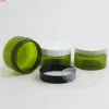 20 x 100g 3.33OZ Vuoto Verde Medio Barattolo cosmetico in plastica Confezione da 100CC Con coperchi bianchi neri trasparenti Sealgoods qty