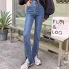 Vintage blauw spleet jeans vrouwen lange taille streetwear vrouwen denim broek lente zomer slanke mama jeans vrouwelijke kleding 2111104