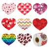 500pcs/roll Adhesive Sticker 1.5inch/38mm Heart Shape in Rolls Kraft Stickers with Round Labels Dragee Candy Gift Box Cake Boxes and Packaging Paper