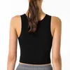 Style Yoga Outfits Women's Tank Tops V-neck Pit Lululemenly Womens Leggings Strip Sports Vest with Chest Cushion Wear Fiess Running Slim Lululy Lemon Top Gym