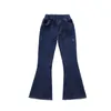 Moda Meninas Denim Bell-Bottoms Jeans Solid Children Roupas Primavera Primavera Calças de Verão Crianças Vintage Jeans 4 5 7 9 11 13 Anos 210317