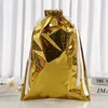 24 * 32cm Julklapp Packaging Väskor Matkvalitet Aluminium Folie Kakor Candy Choklad Pouch Drawstring Santa Ek Snowman Tillbehör Storage Bag