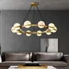 Nordic Copper Chandelier lamps For Living Room Bedroom Modern Glass Ball Light Fixture Dinning Lighting Home Indoor