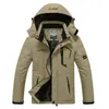 ウィンターパーカー男性防風プラスベルベット厚い暖かい毛皮コートミリタリー制服フード付きジャケット特大211216