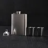 Stainless Steel 8 Oz Hip Flask Set Portable Pocket Alcohol Wine Bottles Drinkware Funnel Cups Bottle Kits Whiskey Container Pot Boxed Business Gift HY0107