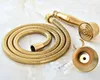 Gold Color Brass Bathroom Telephone Shape Hand Spray Bracket Holder Handheld Shower head 15m Hand Held Shower Head Hose mhh044 H15393262