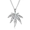 Pendant Necklaces 1Pcs Fashion Maple Leaf Titanium Steel Hemp Glittery Charm Chain Gift Hip Hop Jewelry Accessories