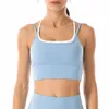 Tunn axelbälte Yoga Outfits Tankar Camis Sport Underkläder Kvinnors Shocksäker samlad Vacker Back Yoga Suspender Vest Running Fitness Bra