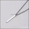 Pendant Necklaces & Pendants Jewelry Trendy Stainless Steel Feather Necklace Men Charm Geometric Rectangar Sun Couples 2021 Choker Drop Deli