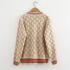 ボタンの長袖の縞模様のニットカーディガンレディース春の新しい到着特大の贅沢な暖かいセーター210218