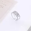 Bröllopsringar R002Small Fresh Rose Hollow Heart Ring Wide Version Micro Set Zircon Tail8660416