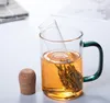 ユニバーサルガラスティーストレーナーの注入装置クリエイティブパイプ飲み物用品ツールマグカンシーのゆるい緩い紅茶の葉醸造のための再利用可能なフィルター