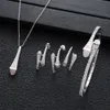 Nytt känt varumärke 4PCs vattendropp smycken uppsättningar för kvinnor bröllopsfest cubic zircon high end craft dubai brud smycken set h1022