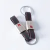 Emblema emblema emblema 3D adesivo de moda preto linha de couro vermelho para Audi 3 A4 A5 A6 A8 TT Q5 Q7 Keychain Keyring KeyFob Alta Qualidade QC69