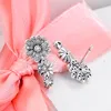 Stud High Quality 925 Sterling Silver Sparkling Daisy Flower Trio Earrings For Women S925 Original Fashion Jewelry