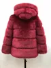 2021 Zima gruba ciepła futrzana płaszcz Kobiety w rozmiarze z kapturem z kapturem z kapturem z kapturem Faux Fur Kurtka luksusowe zimowe futra bontjas