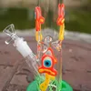 Shishas 3D-Pilz-realistische Glasbongs, die im Dunkeln leuchten, diffuses Downstem, gerade Perc-Wasserpfeifen, 18-mm-Innengewinde mit Schüssel