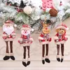 Juldekorationer Ly Cute Cartoon Christma Tree Pendant Färgad Plaid Cloth Doll Tema Party Decoration för Hem Living Room Office