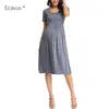 Polka Dot Plised Casual Macierzyńska Sukienka Krótki Rękaw Długość Kolana Ciężarna Odzież Odzież Damska Dress Dress G220309