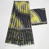 Ghana Style Satin Silk Fabric With Organza Ribbon African Wax Design T200810