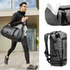 Büyük kapasiteli erkek fitness spor çantası, kuru ve ıslak ayırma İşlevli spor çantası kısa mesafeli seyahat çanta sırt çantası erkekler Q0705