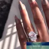 OEVAS Classic 100% 925 Sterling Silver Oval High Carbon Diamond Gemstone Wedding Engagement Ring Fine Jewelry Gift Wholesale Factory price expert design Quality