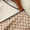 Vintage Polka Dot Siatki Summer Sukienka Startowa Wysokiej Jakości Kobiety Projektanci V Neck Krótki Rękaw Midi Party Celebrity Robe Femme 210601