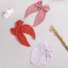 Hair Accessories Baby Bow Clips Girls Pin Cotton Linen Hairpins For Childrens Long Tail Barrette Kawaii Party Tiara Hairgrips